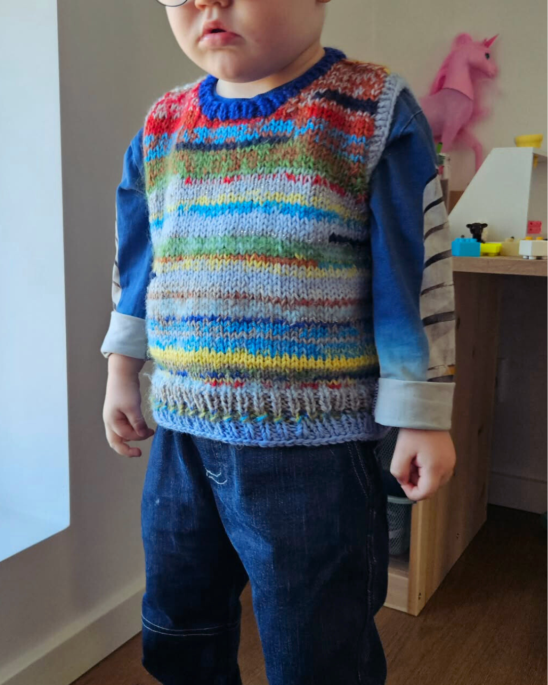 Easy and quick Scrap Yarn Vest